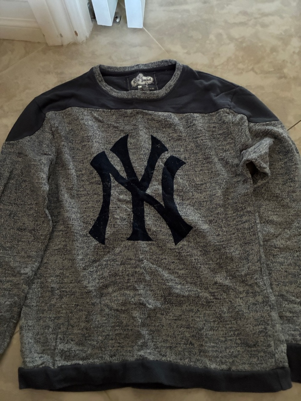 Red Jacket Men's Gray Crewneck Sweatshirt with Navy Logo